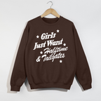 Girls Just Want Halftime & Tailgates Crewneck Sweatshirt