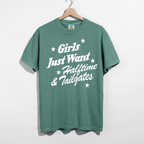 Girls Just Want Halftime & Tailgates Graphic Tee | Football Game Day Shirt