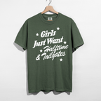 Girls Just Want Halftime & Tailgates Graphic Tee | Football Game Day Shirt